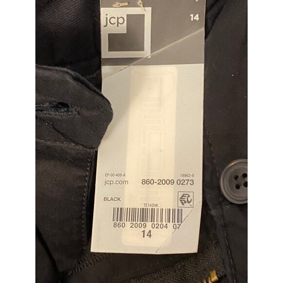 NWT JCPenney Boyfriend Chino Crop Black Pants Womens Size 14 - Picture 3 of 12